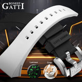 Bonest Gatti Men Luxury Automatic Movement Skeleton Mechanical Watch Rubber Band Diamond Bezel Man watch German Design BG-5004