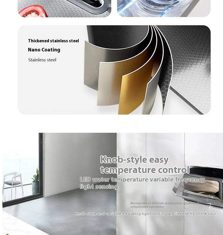 100 CM Large Size Single Slot Stainless Steel Kitchen Sink Multifunctional With Trash Can and Draining Rack Wash Vegetable Basin