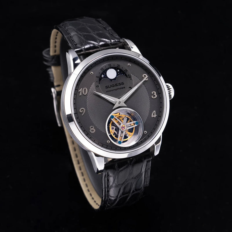 2023 Sugess Top Tourbillon Mens Luxury Watch Tianjin ST8235 Movement Mechanical Wristwatches Sapphire Glass Moonphase Luminous