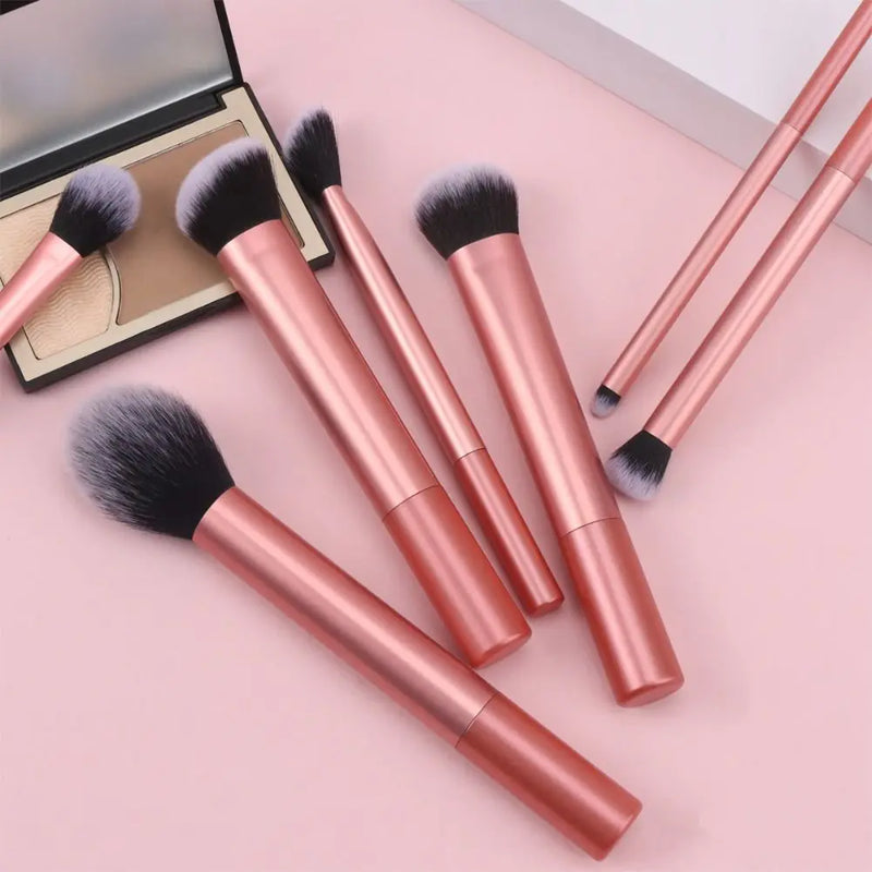 7Pcs/Set Soft Makeup Brush Kit Synthetic Hair Easy To Clean Blush Brush Concealer Brush Eye Shadow Brush Cosmetic Makeup Tools