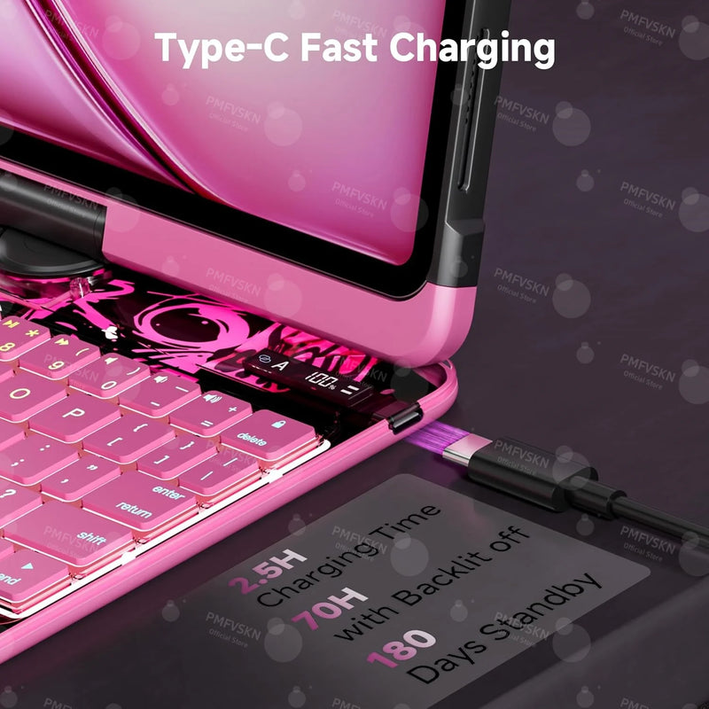 Bluetooth Magic Keyboard For iPad Air 11 13 2025 Air 5 4 iPad 11 A16 10th Gen Rotatable Case For iPad Pro 11 13 M4 Pro 12.9 2022