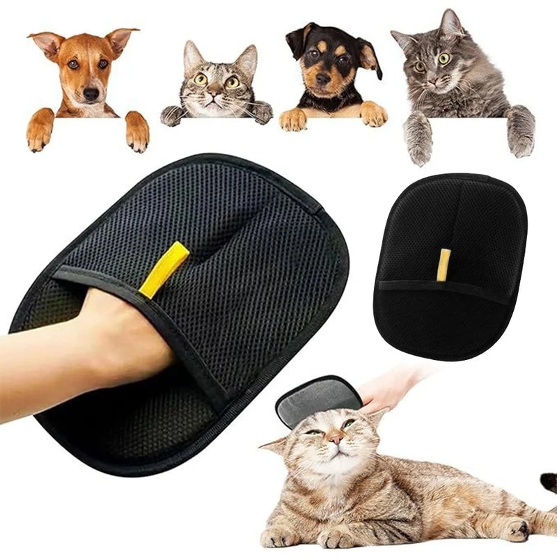Pet Hair Remover Mitt Pet Grooming Gloves for Dog Cat Rabbit with Long/Short/Curly Hair