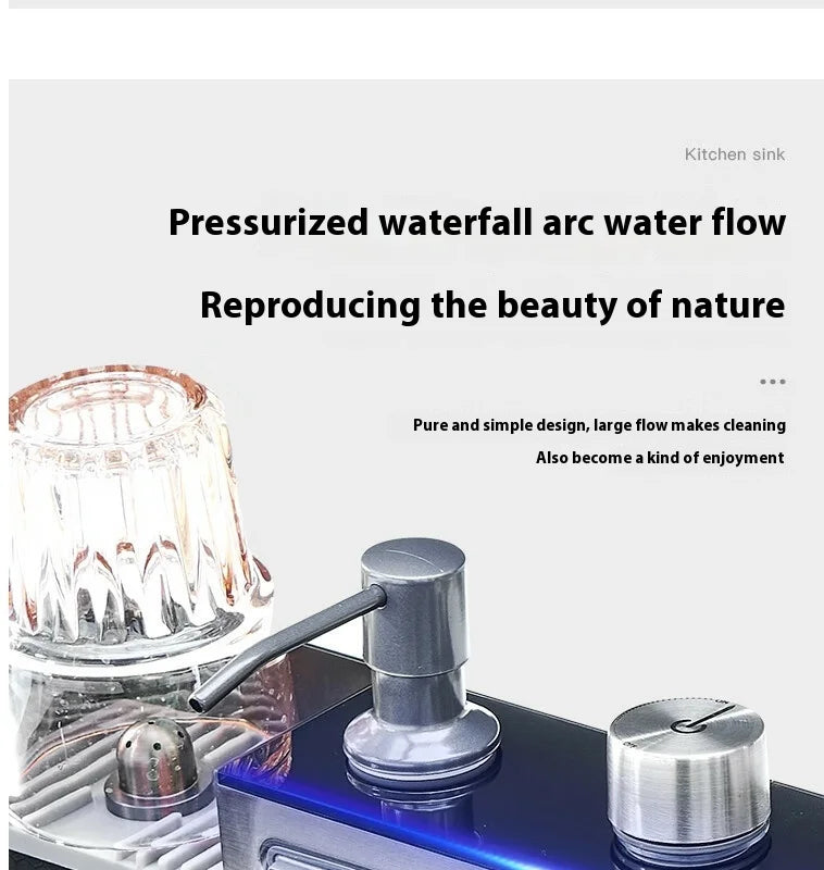 100 CM Large Size Single Slot Stainless Steel Kitchen Sink Multifunctional With Trash Can and Draining Rack Wash Vegetable Basin