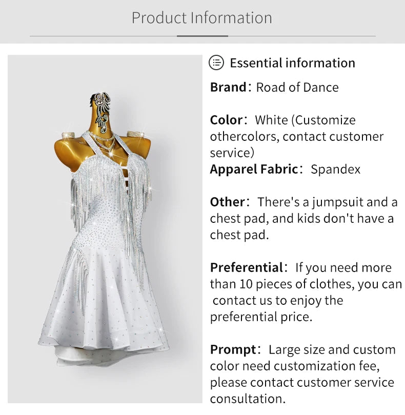 Clothes For Prom Latin Dance Dress Practice Cabaret Womens Costume Sexy Outfits Girls Sports Elegant Party Skirt 2025 Stage Wear