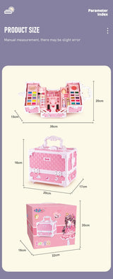 Kids Makeup Kit for Little Girls 49 Pcs Washable Makeup Kit Kids Real Girls Makeup Kit with Cosmetic Case ，Birthday Gifts