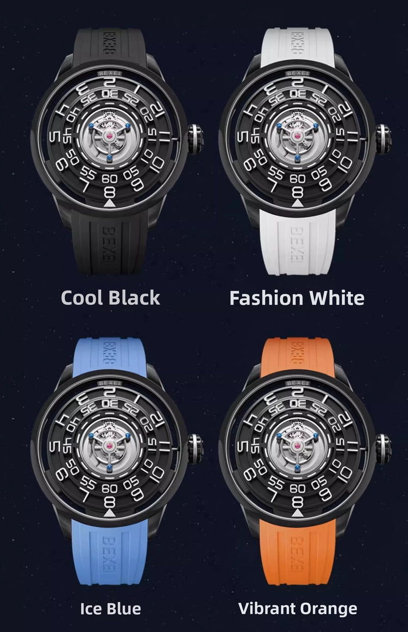 BEXEI 2025 skeleton synthetic sapphire manual tourbillon mechanical movement wrist watch for men Luxury  waterproof Reserve 36H