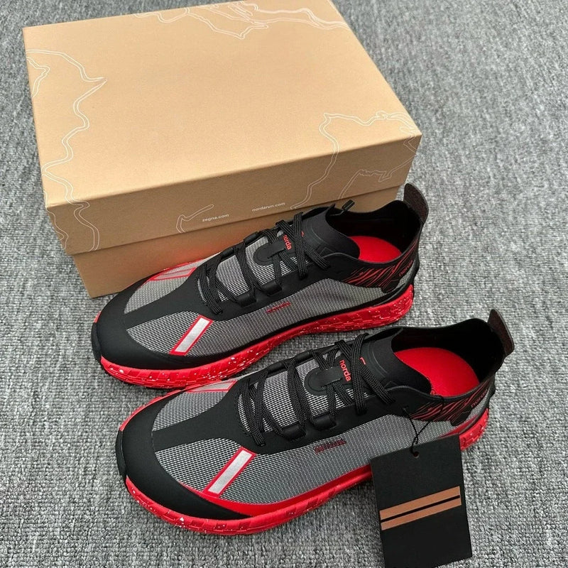 New Norda High-End Spring Summer Mens Running Shoes, Breathable Lace-Up Soft Sole, Non-Slip Cushioned Casual Low-Top Sneakers