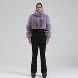 Winter New Female Skiing Jumpsuit Snowfield Waterproof Adult Ski Clothes Warm Thick Snow Tracksuit Women Slim Outdoor Sport Suit