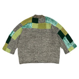 New Spring and Autumn Long Sleeve V-neck Cardigan loose hand-color matching design unique niche tide coat