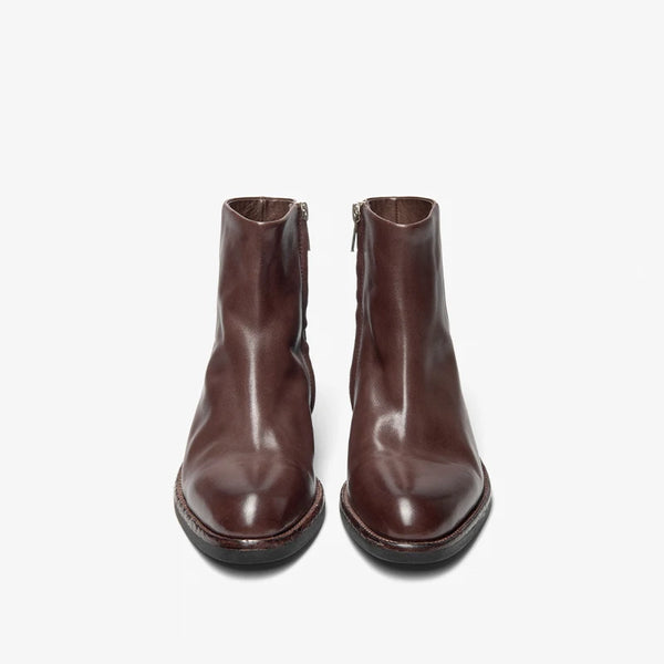 BEAUTODAY Chelsea Boots Women Horse Leather Solid Color Round Toe Zipper Ankle Boots Ladies Shoes Handmade 03D63