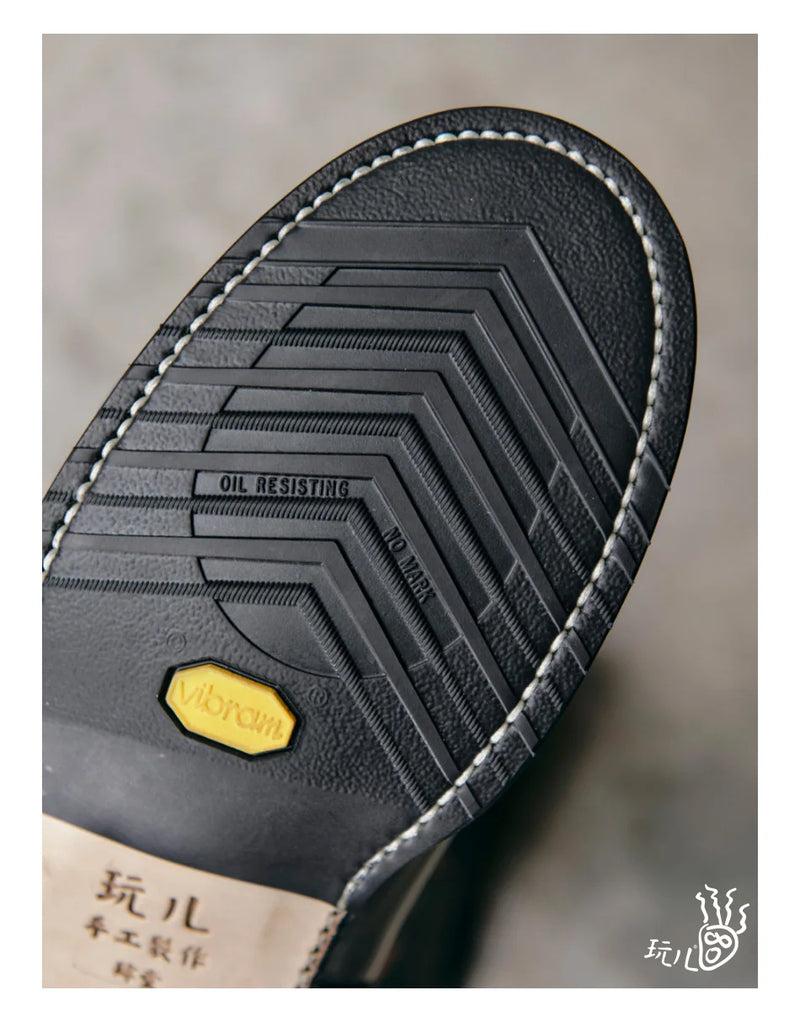 KOWM Cowhide Hiking shoes Brown trekking boots men Engineer's boots workwear goodyear shoes trendy ankle shoes walking sneakers