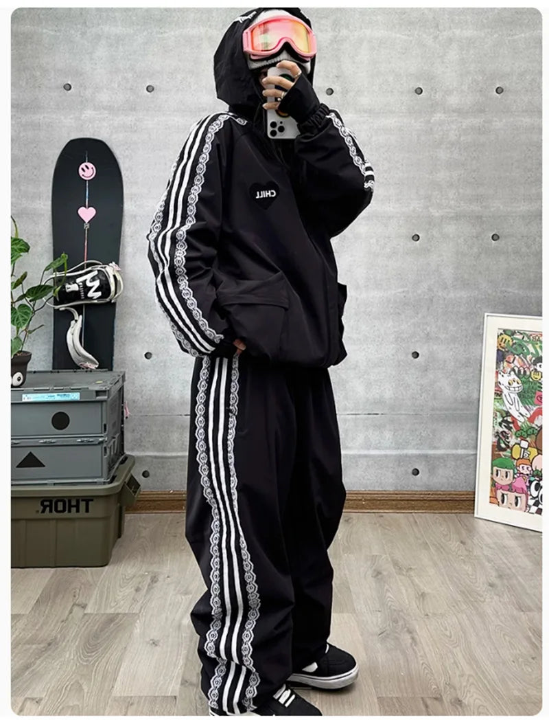 John Snow Fashion Waterproof Ski Suit Warm Breathable Snow Jacket And Pants For Men And Women Outdoor Sports Snowboard Clothing