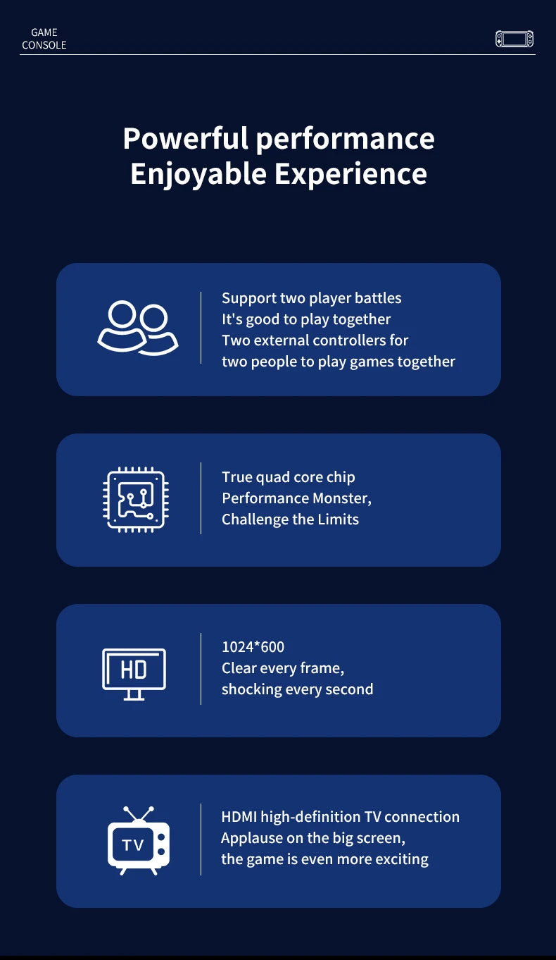 G90 7inch Portable Handheld Game Console 64GB 4000mAh High-Definition Arcade Nostalgic Retro TV Gaming Controller for PSP/PS1