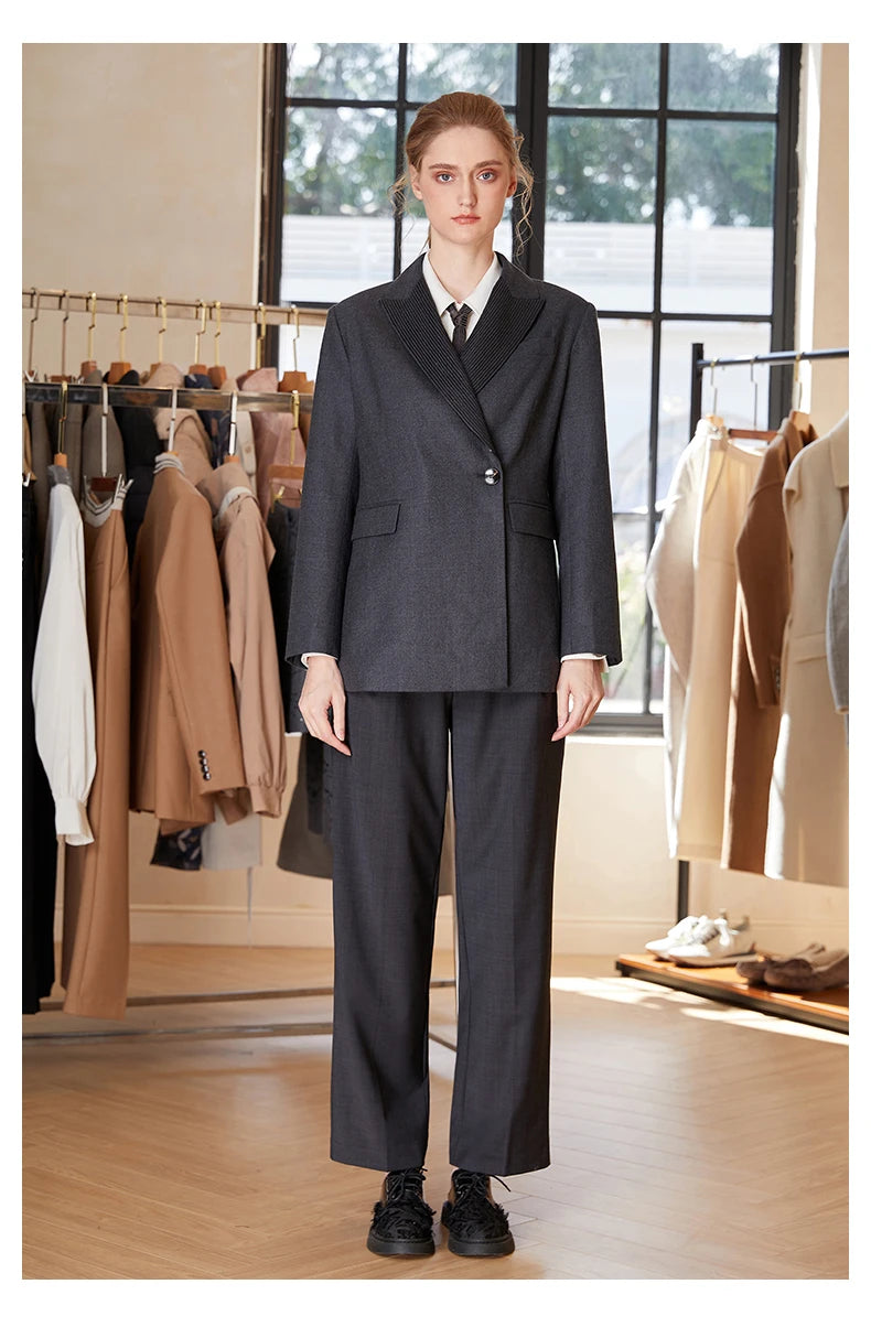 K1775W 97% Australian Wool Blazer For Women Ladies Suits Office Wear Formal Clothes Business Luxuy Clothing