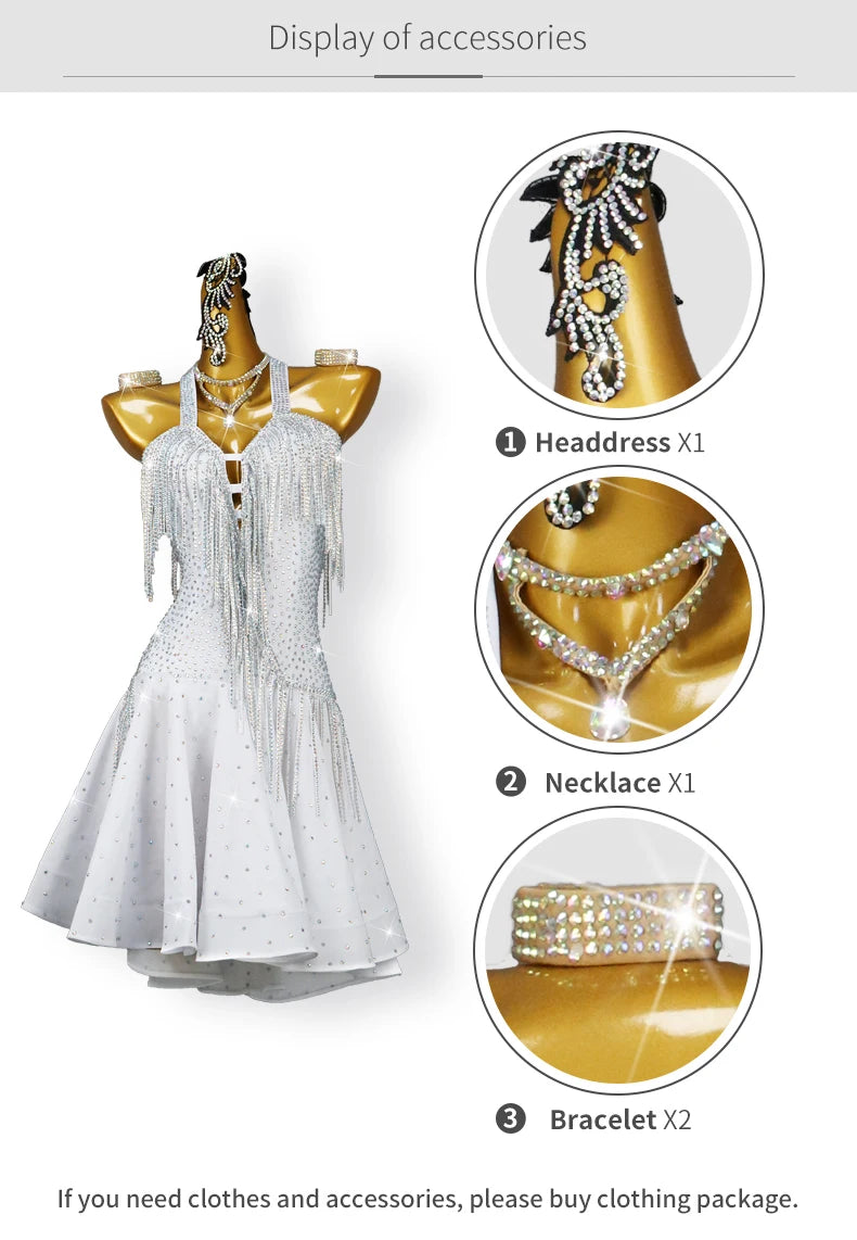 Clothes For Prom Latin Dance Dress Practice Cabaret Womens Costume Sexy Outfits Girls Sports Elegant Party Skirt 2025 Stage Wear