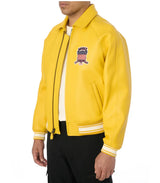 Europe US plus size Men Hip Hop Sheep skin Varsity Jacket Embroidered Diamond Classic Casual Sport genuine leather Coat clothing