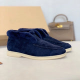 Fur Loafers Flat Shoes Women's Suede Slippers 2025 Quality Casual Shoes Women's Winter Wool Snow Boots