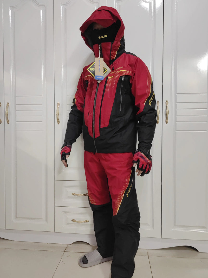 Men's Winter Rock Fishing Clothing Suit, Thick, Warm, Sprint Coat, Overall Pants, Thin, Waterproof, 2-Piece Suit, New, 2024