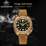 ADDIESDIVE AD2104 Retro Men's Watch CUSN8 Bronze Case Sapphire Automatic Mechanical Watch Watches Waterproof Luminous Wristwatch