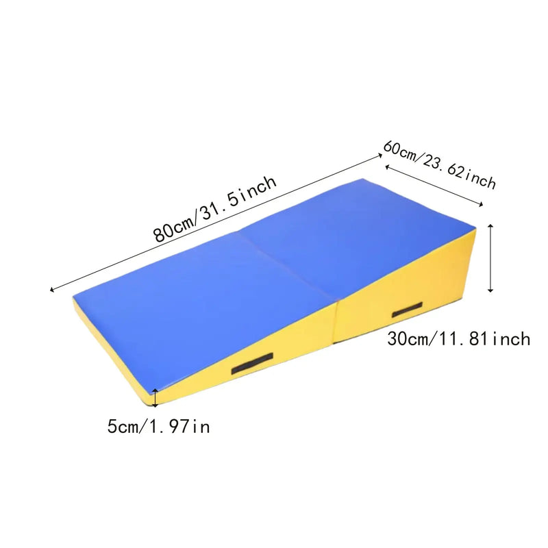 Gymnastics Training Mat, Non-Slip PU Leather Foldable Incline Wedge Gymnastics