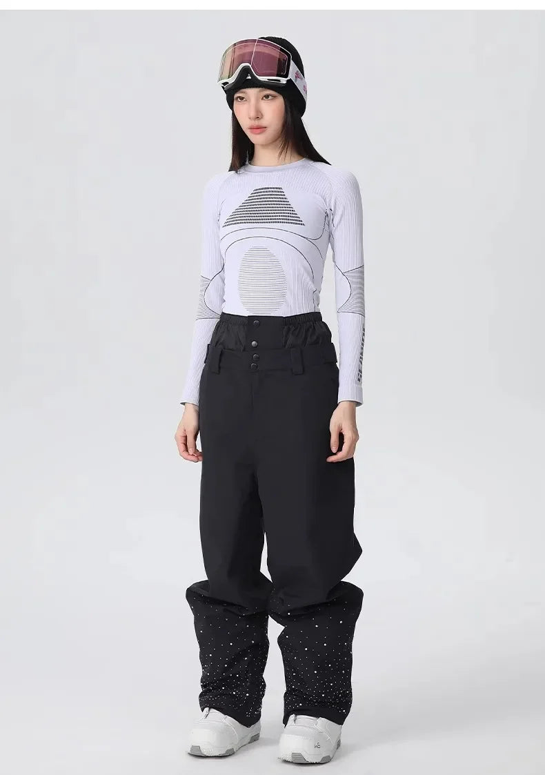 2025 Adult Fashion New Ski Suit Shirt Pants Winter Skiing Sports Windproof Waterproof Wear-resistant Warm Loose Women Ski Sets