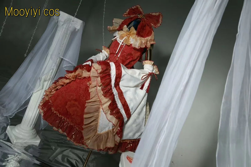 New Mooyiyi cos Hakurei Reimu Cosplay costume Halloween Christmas Role Playing Party Comic Red Dress New Touhou Project