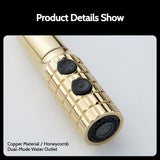 Kitchen Brush Gold Patterned Brass Faucet Pull Out 360 Degree Swivel Hot And Cold Mixer Tap Stream Sprayer Head Single Handle