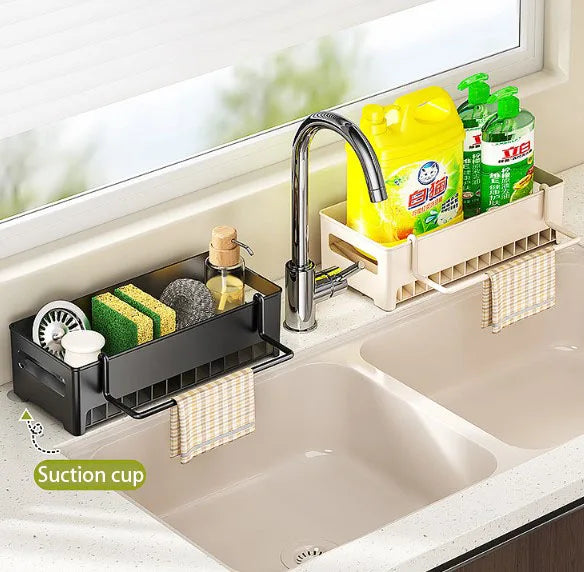Kitchen Storage Rack Rag Drain Household Sink Sponge Shelf Faucet Dishwasher Sink Multi-function Storage Tool