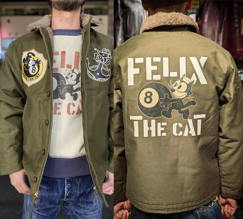 TOYS (Felix) Black "8" US Initial N-1 Navy Model 1943 Deck Clipped Jacket