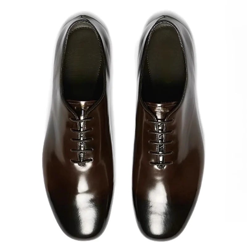 Fashionable Men Real Leather Dress Shoe Flat Heel Man Casual Derby Shoes