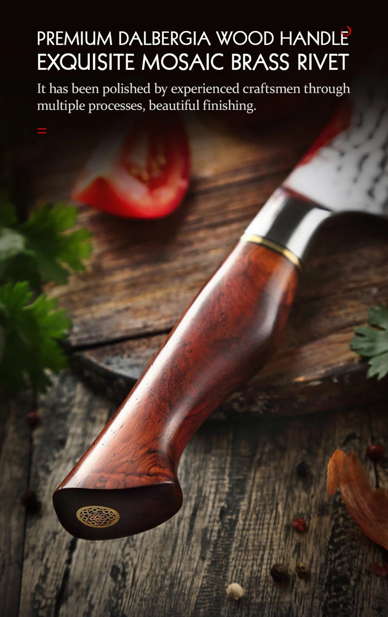 HEZHEN 8.3 Inches Chef Knife Power Steel Core 73 Layer Damascus Steel Kitchen Tools For Maet Cooking Knives Beautiful Gift Box