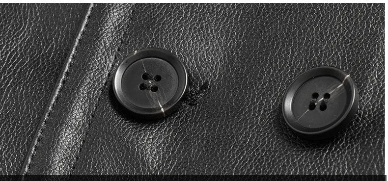 Men's Genuine Cowhide Leather Trench Coat Long Youth Handsome Belted Suit Collar Jacket for Autumn Winter 6XL