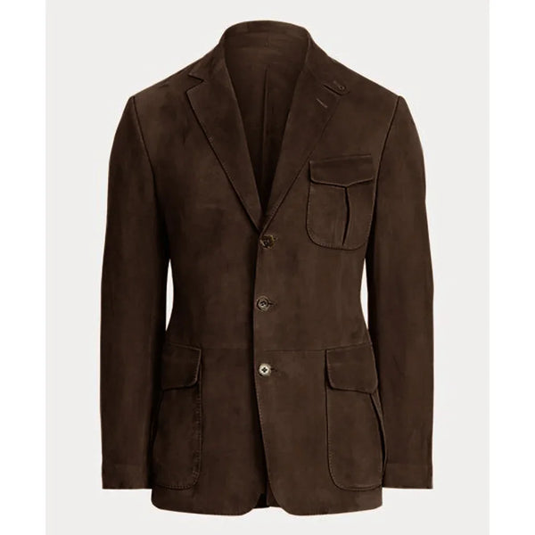 Men's Blazer Suede Casual Jacket Retro Design Single Breasted Notch Lapel Warm Coat For Autumn Winter Coat Formal Business Suit