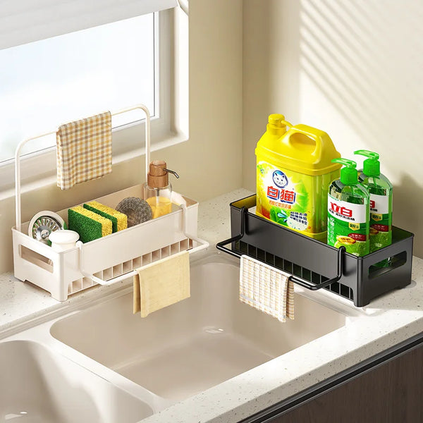 Kitchen Storage Rack Rag Drain Household Sink Sponge Shelf Faucet Dishwasher Sink Multi-function Storage Tool