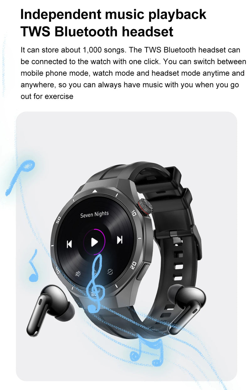 2025New Watch 5 Ultra Smart Watch 4GB Memory GPS Local Music TWS Earphones Fitness Tracker Health Smartwatches For Android iOS