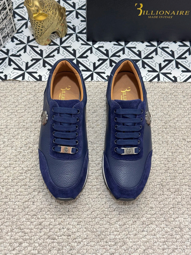 BILLIONAIRE BLSK CPRT Shoes Cowhide 2025 new embroidery fashion quality comfort motion Men‘s European size 39-45 Black Shoes