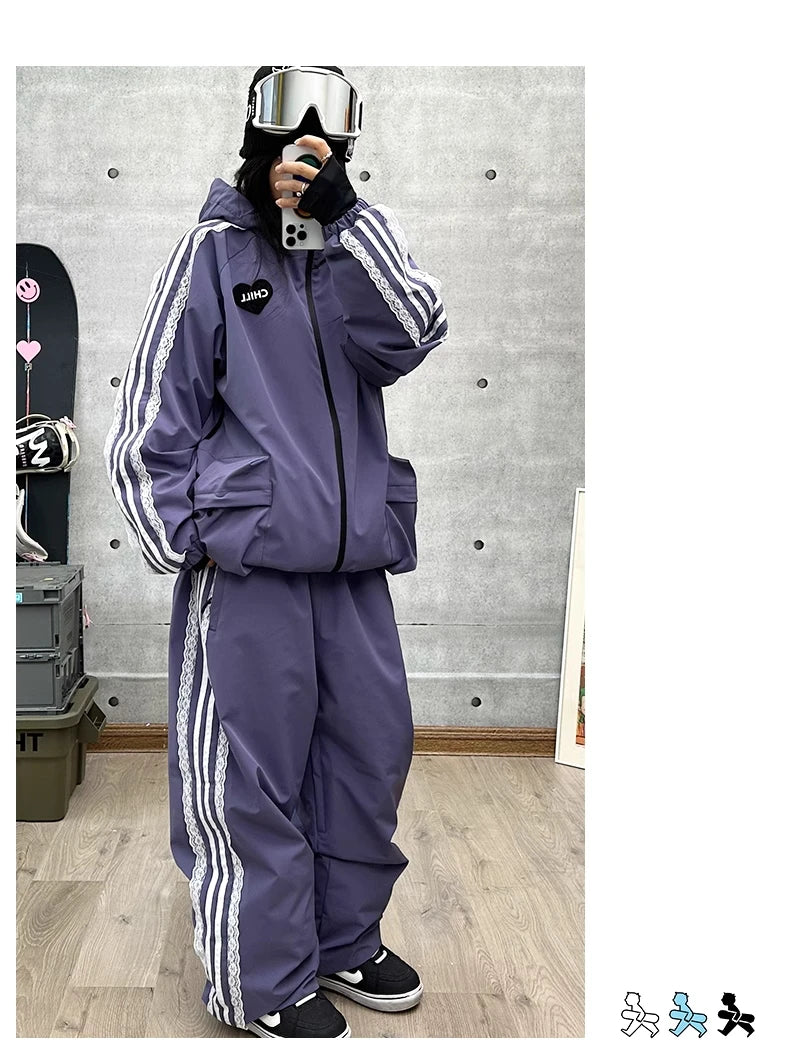 John Snow Fashion Waterproof Ski Suit Warm Breathable Snow Jacket And Pants For Men And Women Outdoor Sports Snowboard Clothing