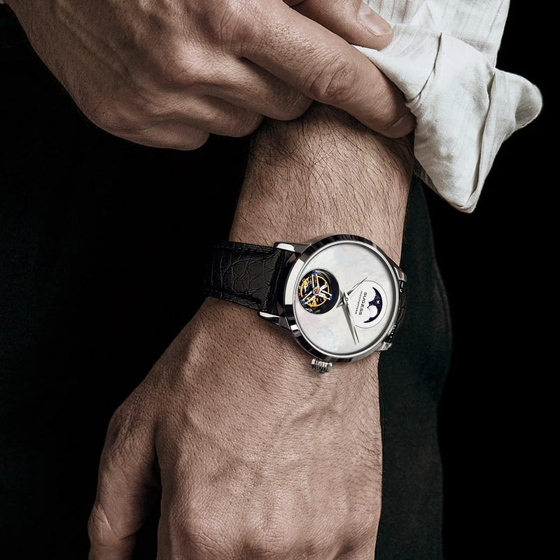 2023 Sugess Top Tourbillon Mens Luxury Watch Tianjin ST8235 Movement Mechanical Wristwatches Sapphire Glass Moonphase Luminous