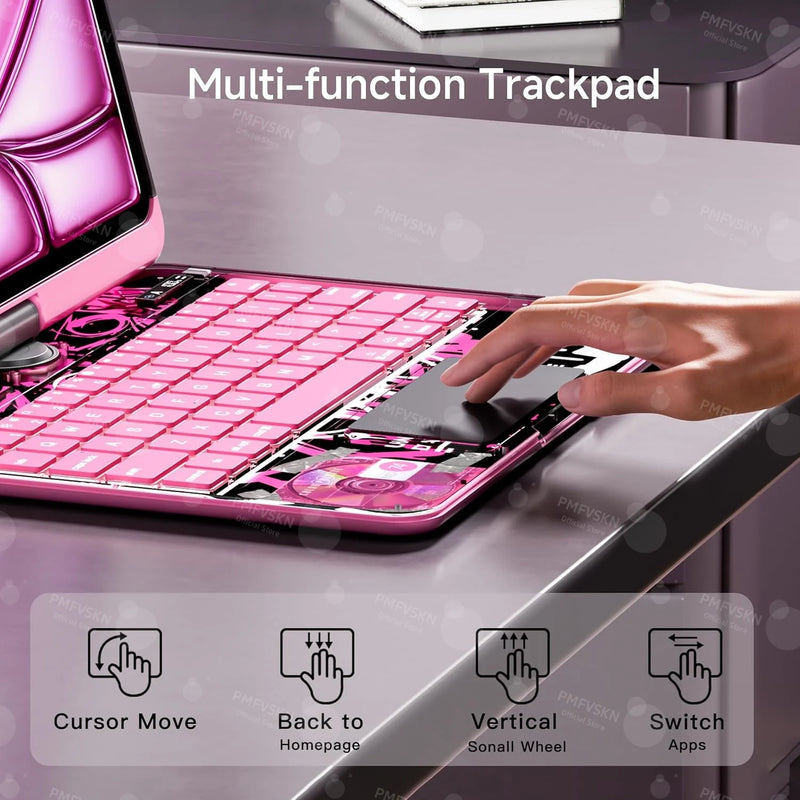 Bluetooth Magic Keyboard For iPad Air 11 13 2025 Air 5 4 iPad 11 A16 10th Gen Rotatable Case For iPad Pro 11 13 M4 Pro 12.9 2022