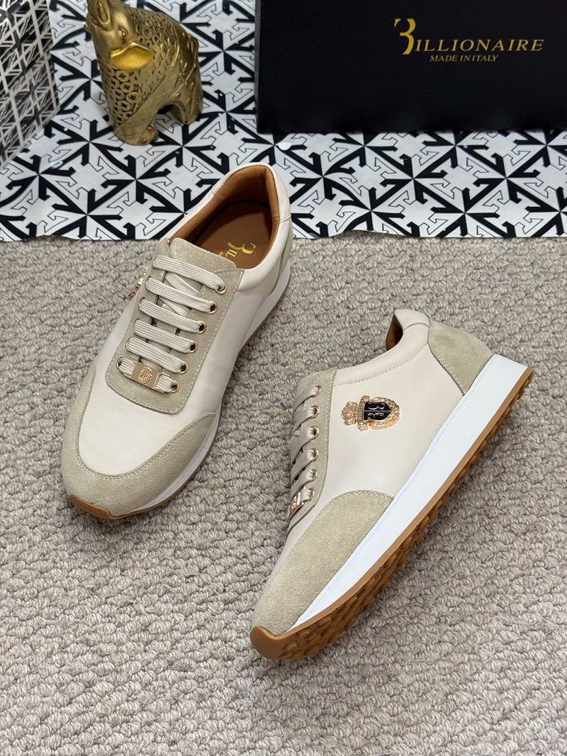 BILLIONAIRE BLSK CPRT Shoes Cowhide 2025 new embroidery fashion quality comfort motion Men‘s European size 39-45 Black Shoes