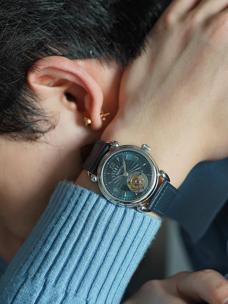 FARASUTE Tourbillon Sports Watch Men Luxury Watch Peacock Tourbillon Movement Sapphire Stainless Steel Waterproof Watch Relogio