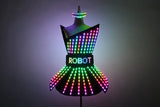 Full Color LED Dress Luminous Costume Nightclub Bar Singer Dj GoGo Women Glowing Skirt Sexy Lead Dancer Light Up Clothing Suits
