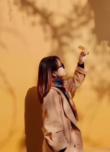 Women 100% Wool Coat For Winter Elegant Beautiful High Grade Brand Blends Double-breasted Office Woolen Overcoat XS With Belt