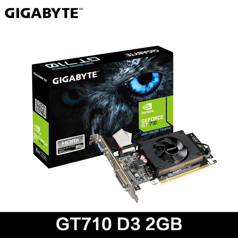 GIGABYTE GeForce GT710 2GB  Gaming Graphics Card GDDR3 64Bit NVIDIA Video Card GV-N710D3-2GL Gaming Video Card