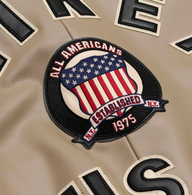 Europe US plus size Men Hip Hop Sheep skin Varsity Jacket Embroidered Diamond Classic Casual Sport genuine leather Coat clothing