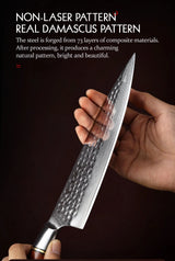 HEZHEN 8.3 Inches Chef Knife Power Steel Core 73 Layer Damascus Steel Kitchen Tools For Maet Cooking Knives Beautiful Gift Box