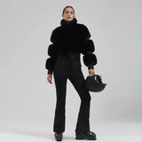 Winter New Female Skiing Jumpsuit Snowfield Waterproof Adult Ski Clothes Warm Thick Snow Tracksuit Women Slim Outdoor Sport Suit