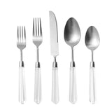 High End Diamond Series Knife, Fork and Spoon Set Flatware, 304 Stainless Steel, Gold and Silver Cutlery Serves 4