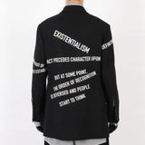 WVGA Spring Autumn New Man Yamamoto Style Darkwear Letter Printed Trendy Suit Coats Niche Chic Casual Multi-Pocket Blazer W12928