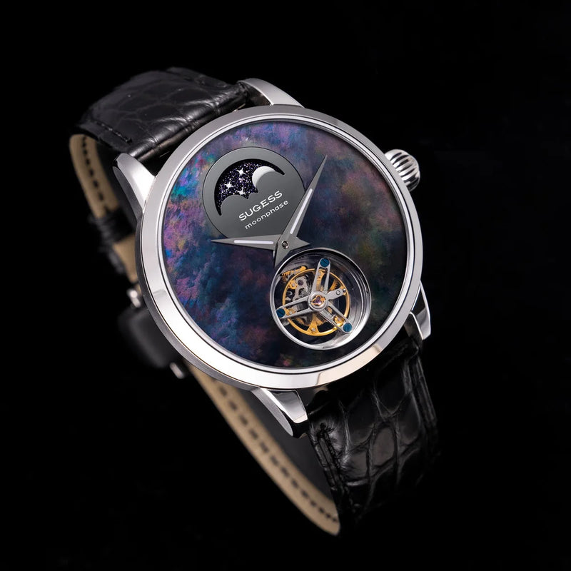 2023 Sugess Top Tourbillon Mens Luxury Watch Tianjin ST8235 Movement Mechanical Wristwatches Sapphire Glass Moonphase Luminous